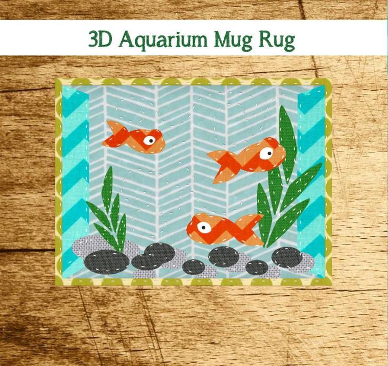 3D Aquarium Mug Rug Pattern