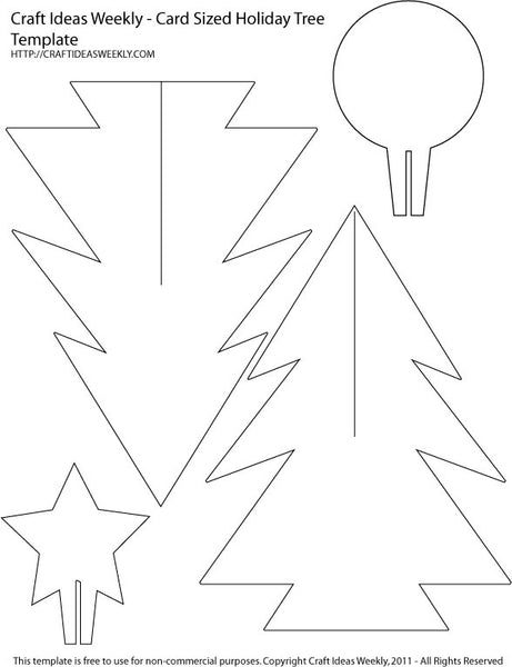 Card Sized Paper Christmas Tree Template