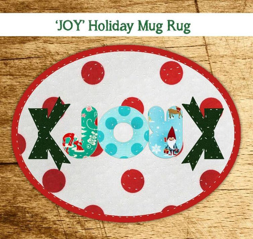 'Joy' Holiday Mug Rug - Easy!